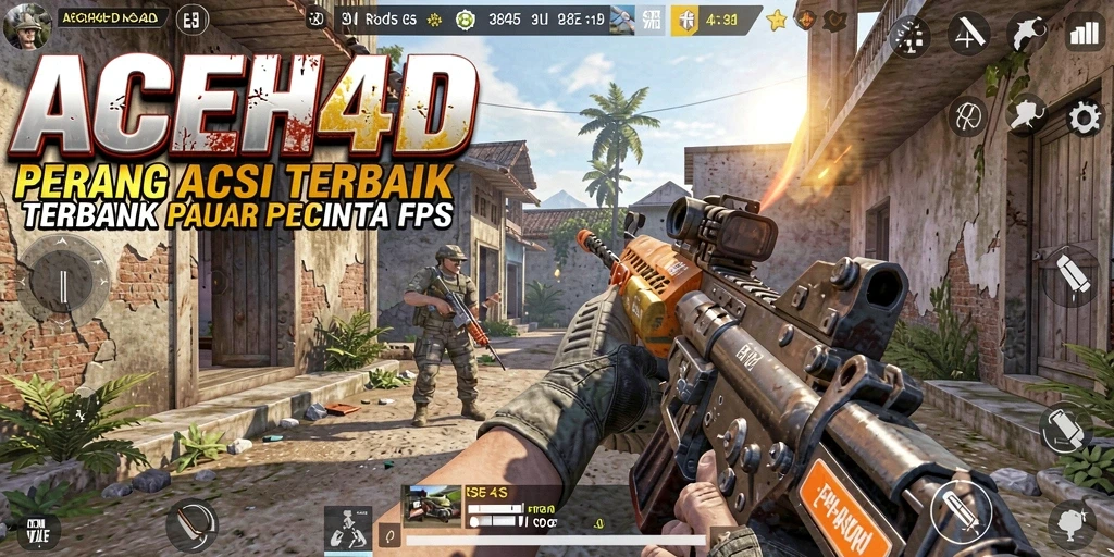 Tampilan gameplay menegangkan di ACEH4D dengan aksi tembak-tembakan.