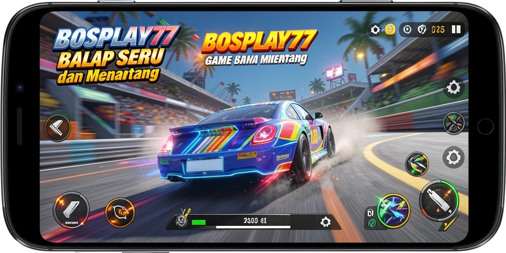 Gameplay balap seru dengan berbagai pilihan mobil.