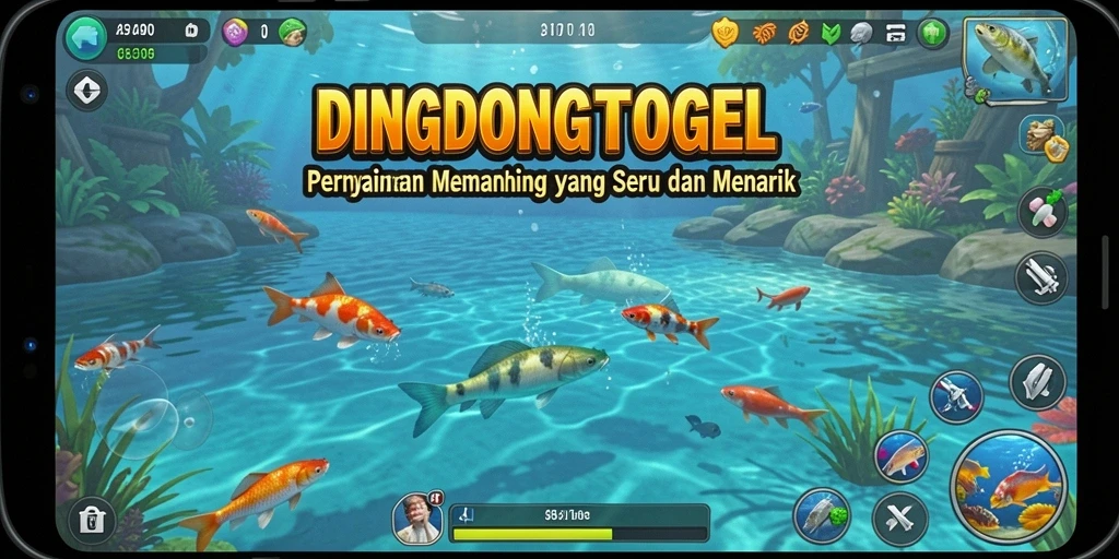 Tampilan gameplay DINGDONGTOGEL dengan suasana memancing yang menenangkan.