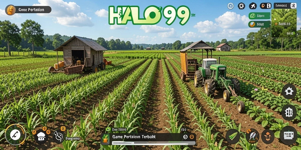 Tampilan gameplay HALO99 yang menarik dalam bertani.