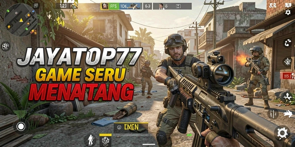 Gameplay intens JAYATOP77 saat bertempur di medan perang.