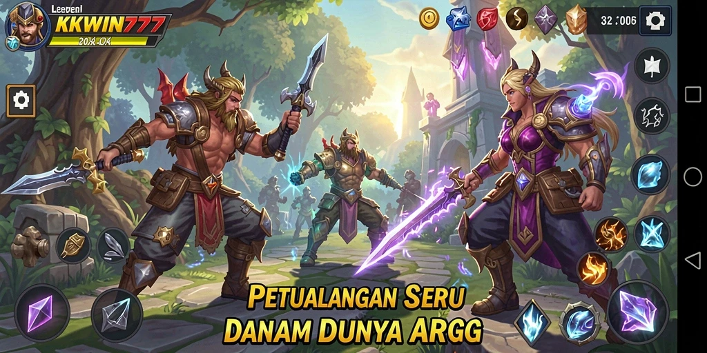 Tampilan gameplay seru dalam dunia fantasi KKWIN777.