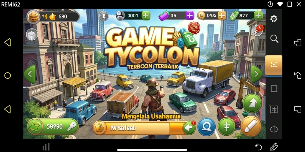 Tampilan gameplay seru di dalam REMI62 yang menantang dan mendebarkan.