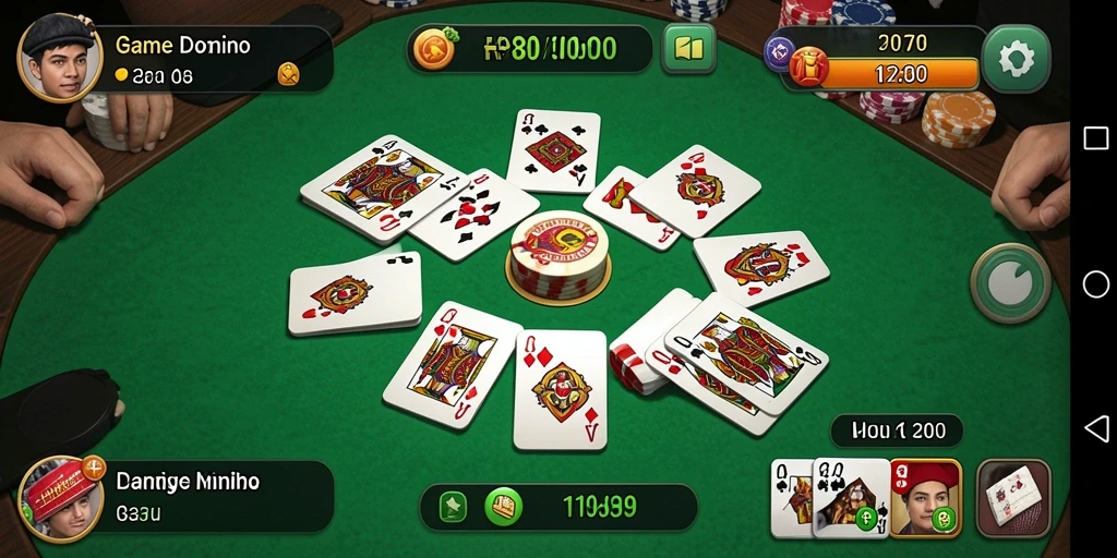Screenshot utama RP79 menampilkan pemain sedang menikmati game Domino.