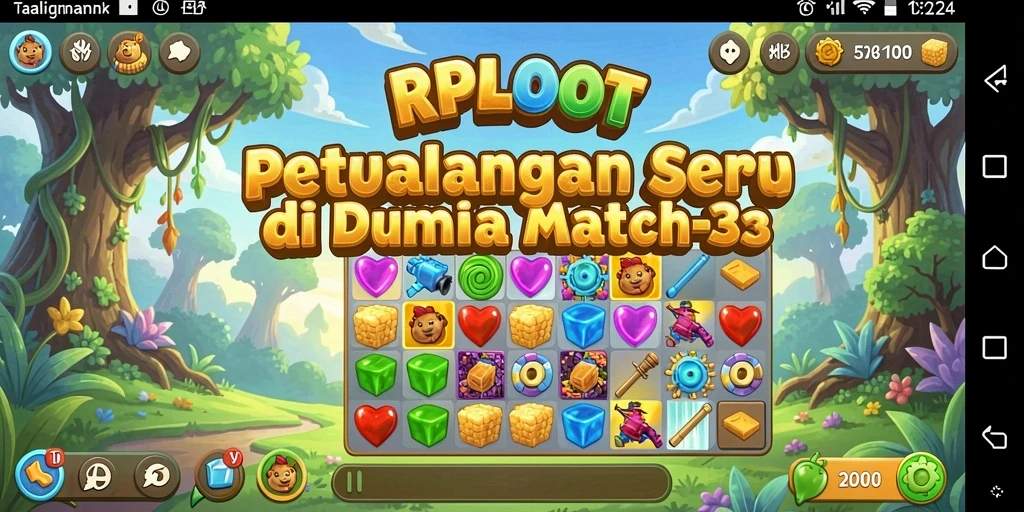 Screenshot gameplay RPLOOT dengan visual Match-3 yang memukau.