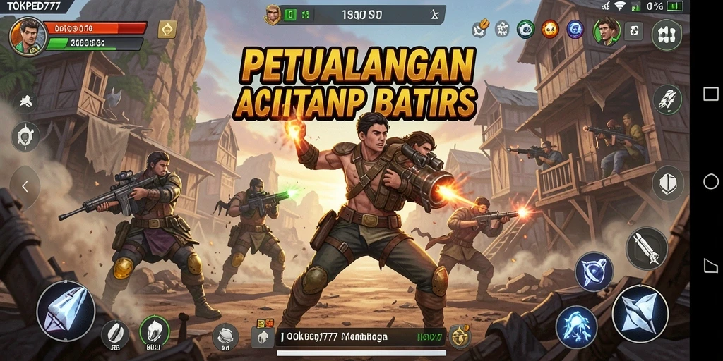 Screenshot menunjukkan pertempuran seru dengan grafis yang menakjubkan.